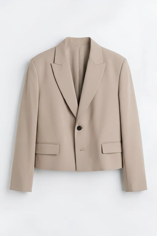 Crop Fit Blazer Ceket - on gorunum