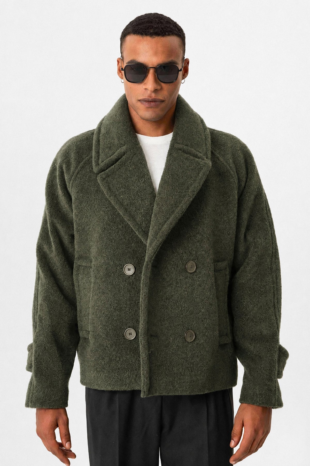 Men's Double-Breasted Crop-Fit Jacket
