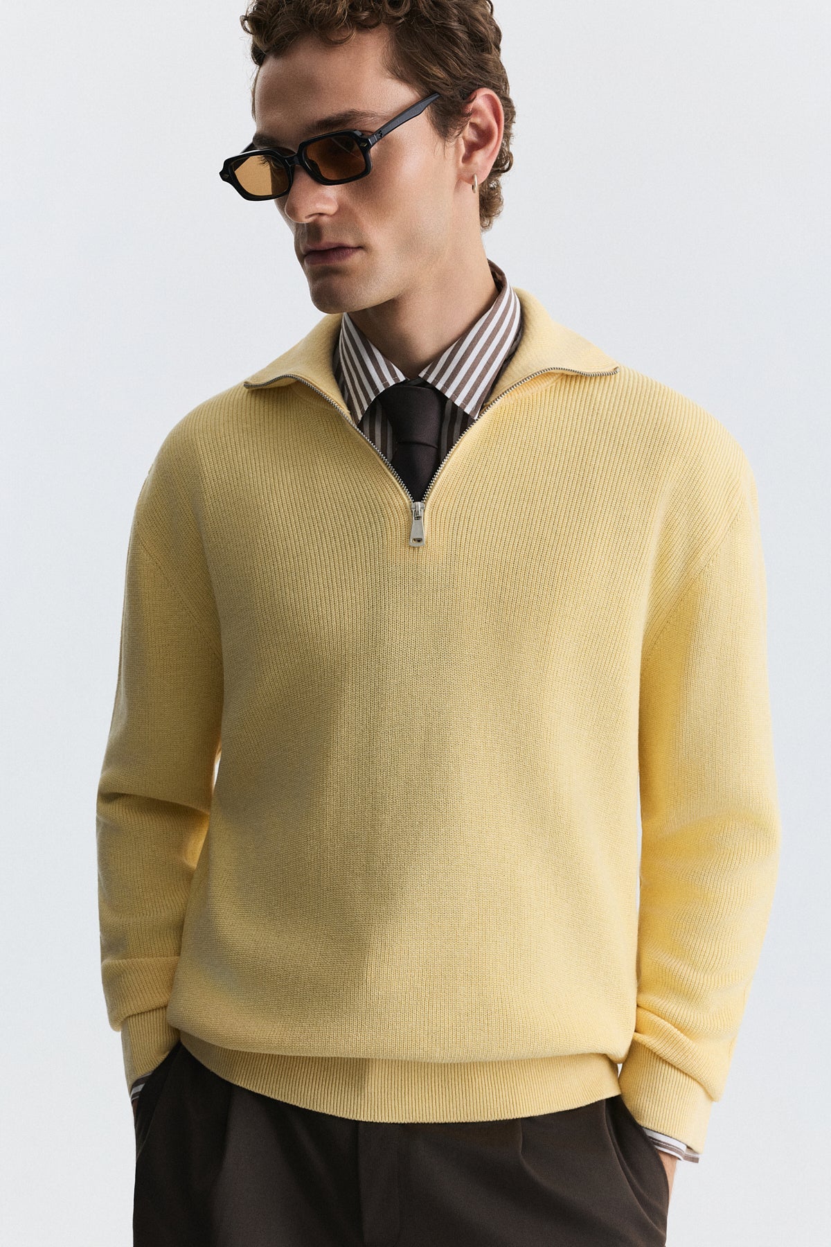 Men's Knit Sweater with a Zipper