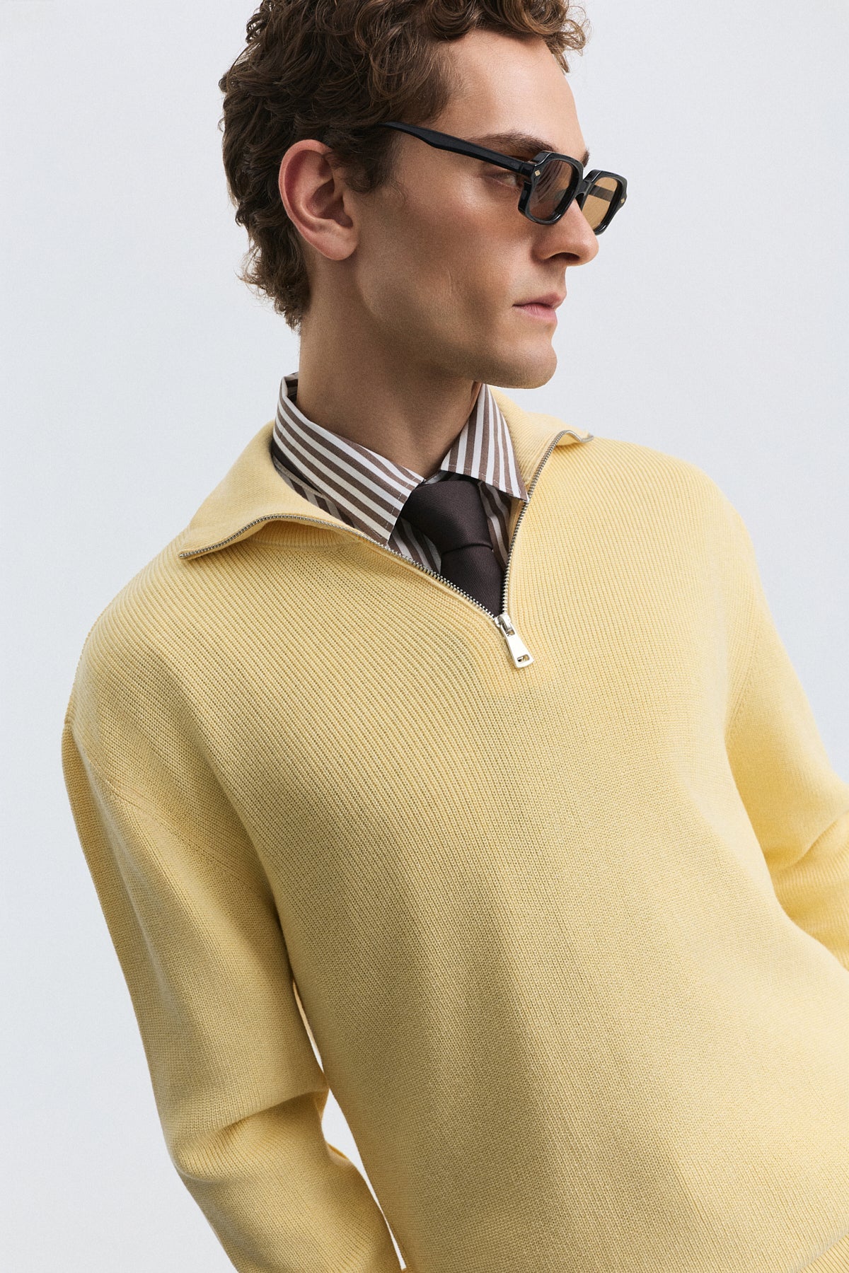 Men's Knit Sweater with a Zipper