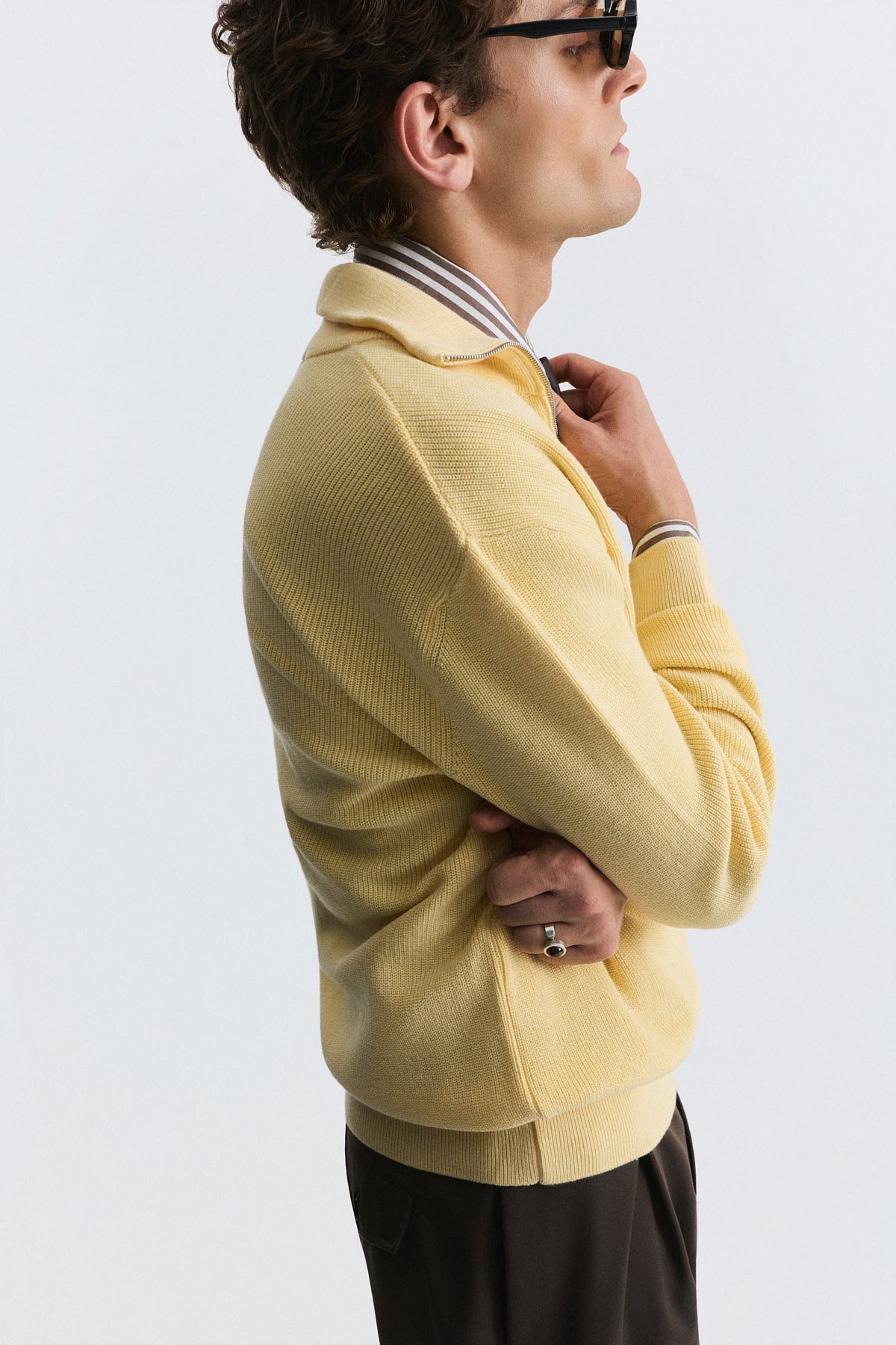 Men's Knit Sweater with a Zipper