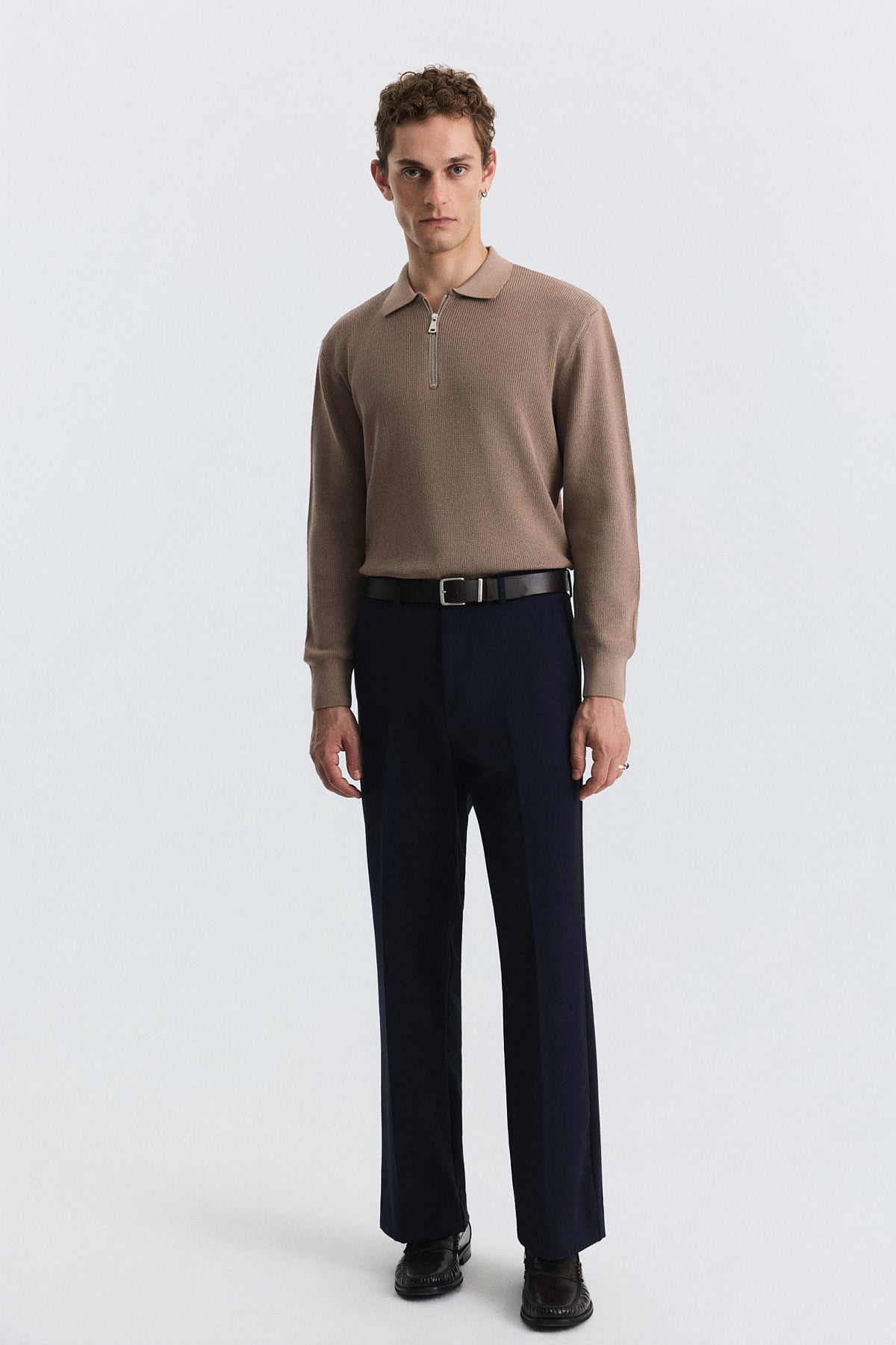 Men's Knit Sweater with a Zipper