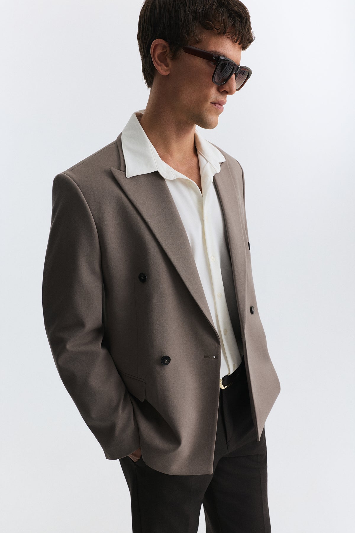 Relax Fit Double-Breasted Men's Blazer
