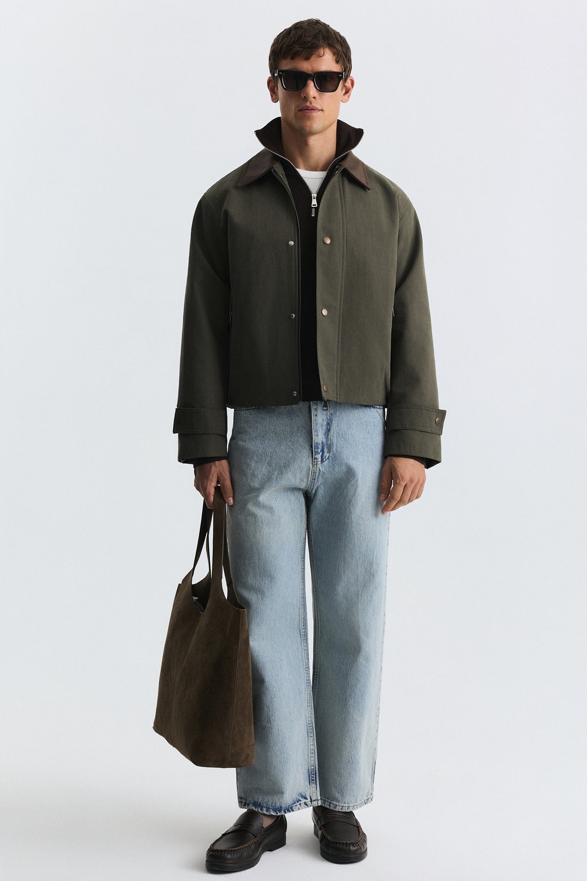 Men's Technical Jacket with Contrast Collar