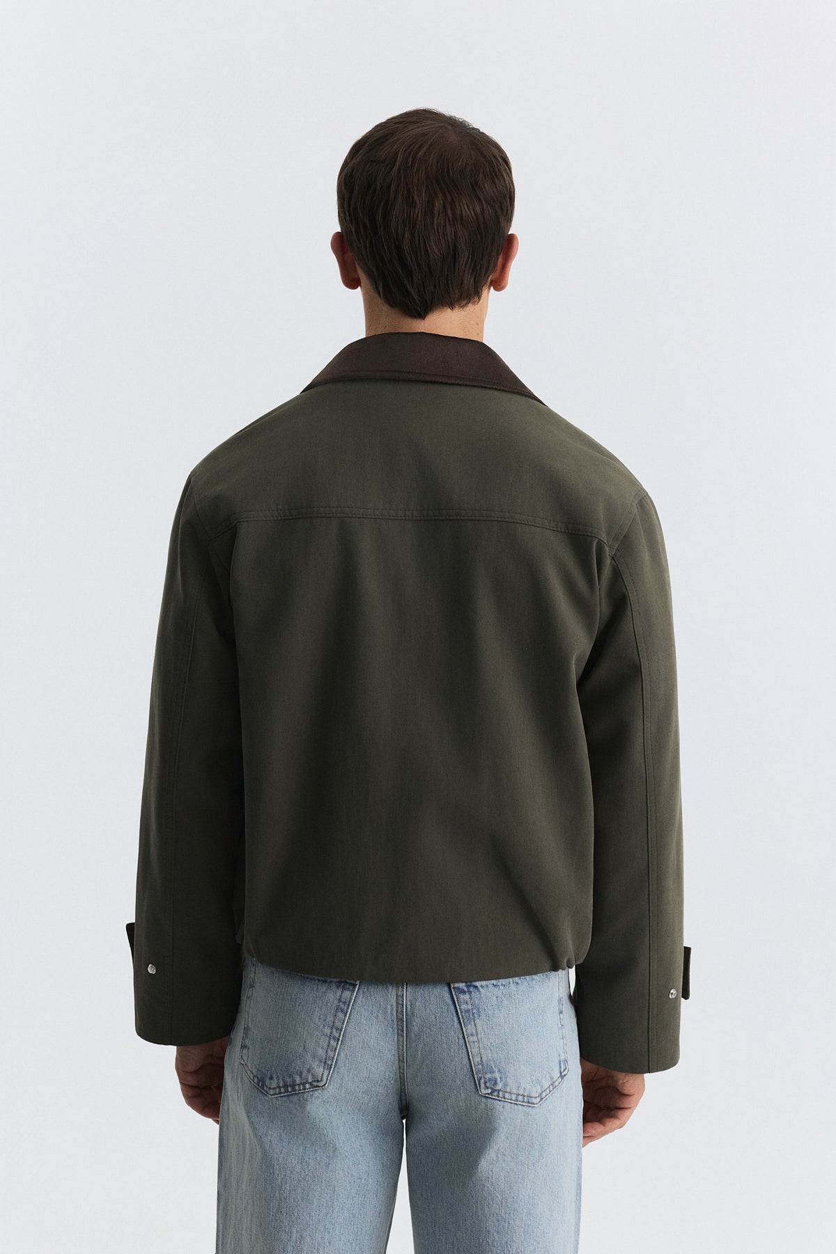 Men's Technical Jacket with Contrast Collar