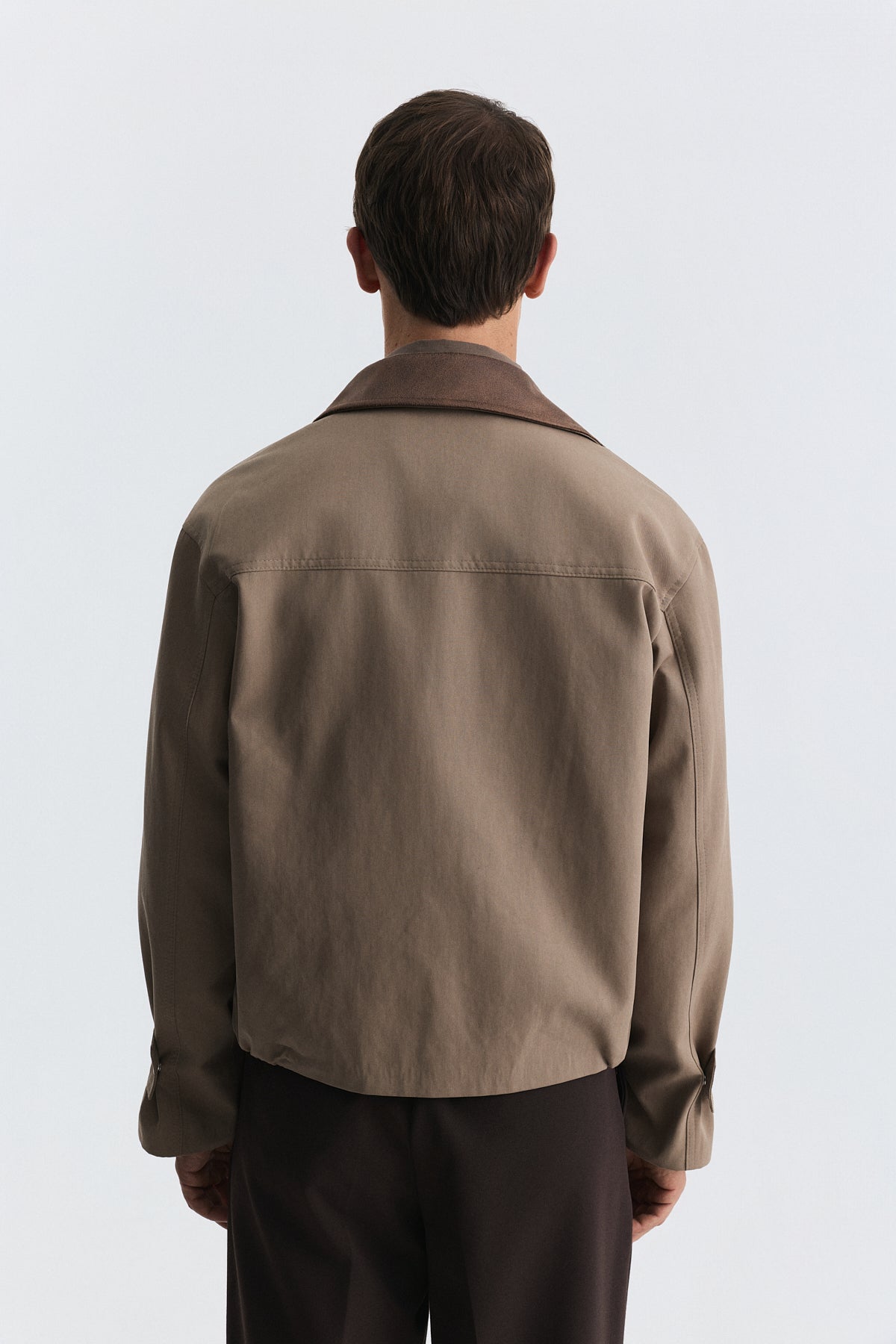 Men's Technical Jacket with Contrast Collar