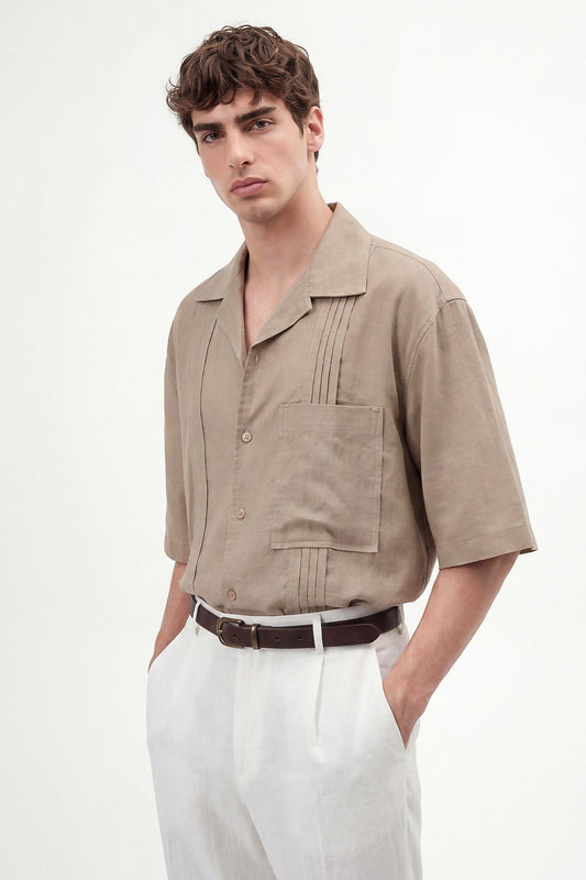 Striped Linen-Blend Shirt