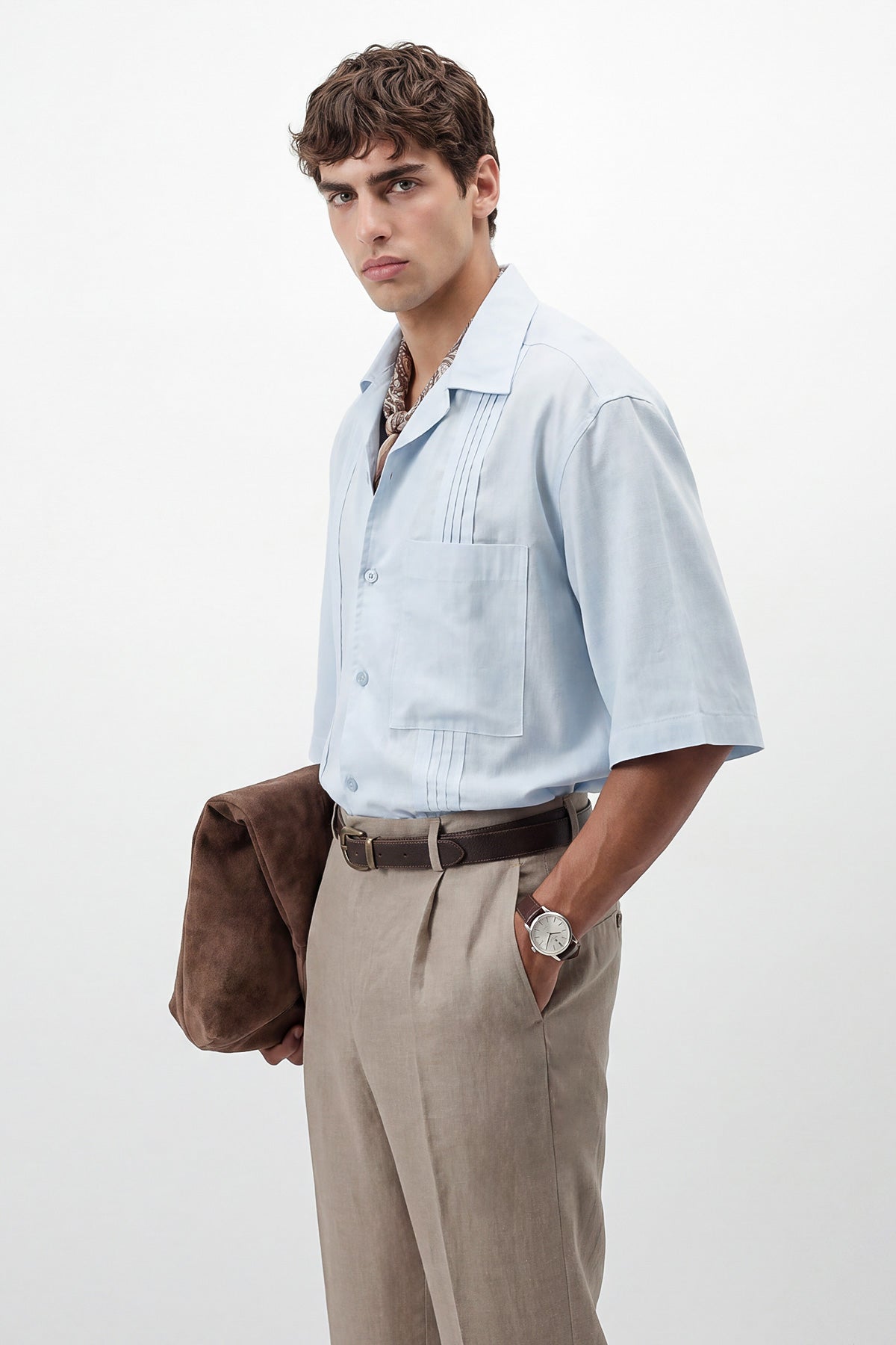 Striped Linen-Blend Shirt