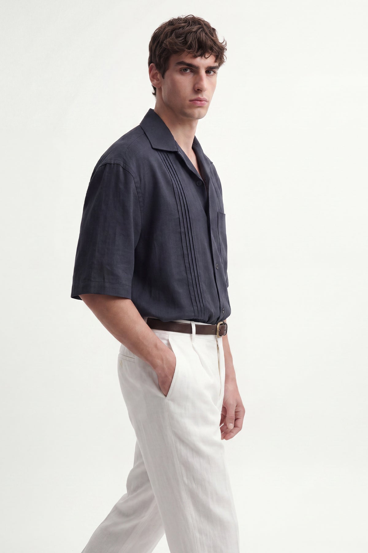 Striped Linen-Blend Shirt