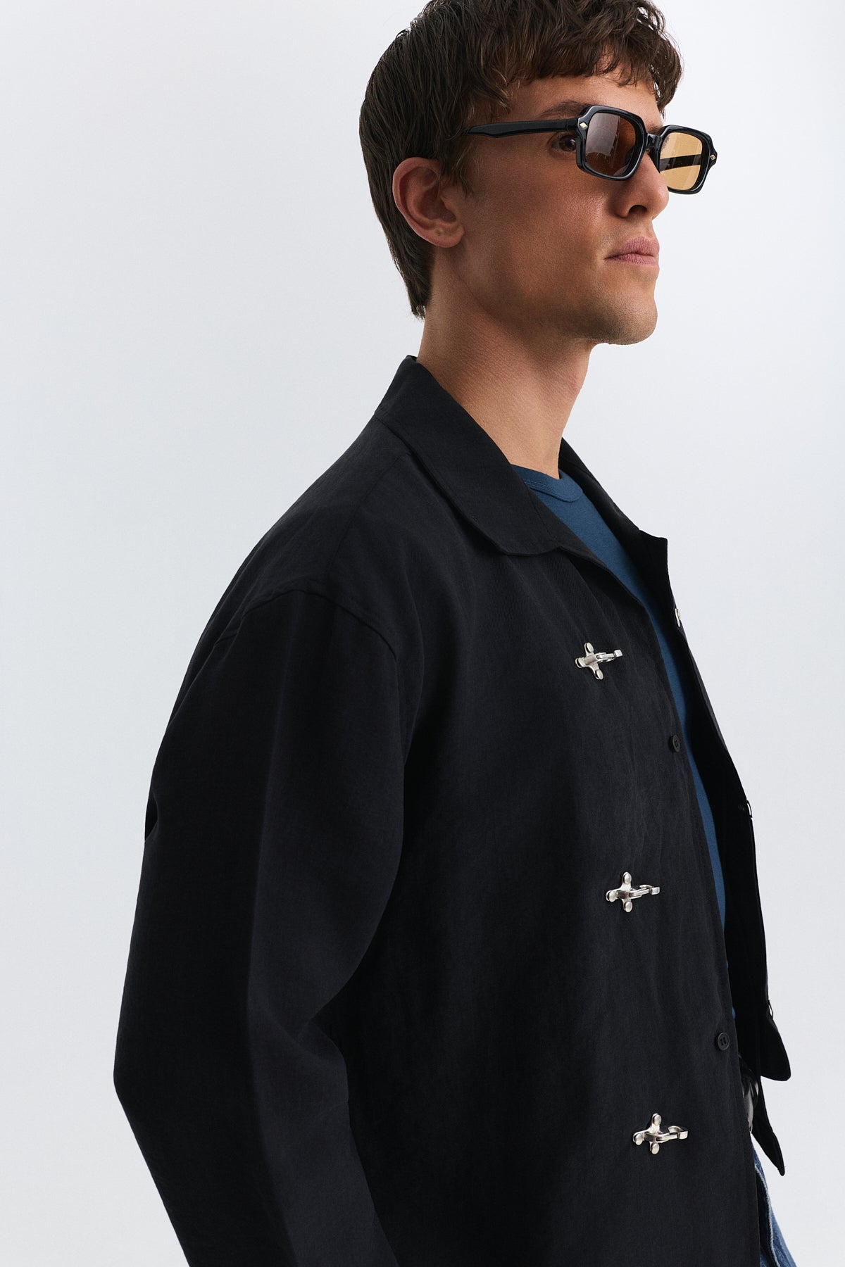 Lyocell Shirt with Metal Hooks