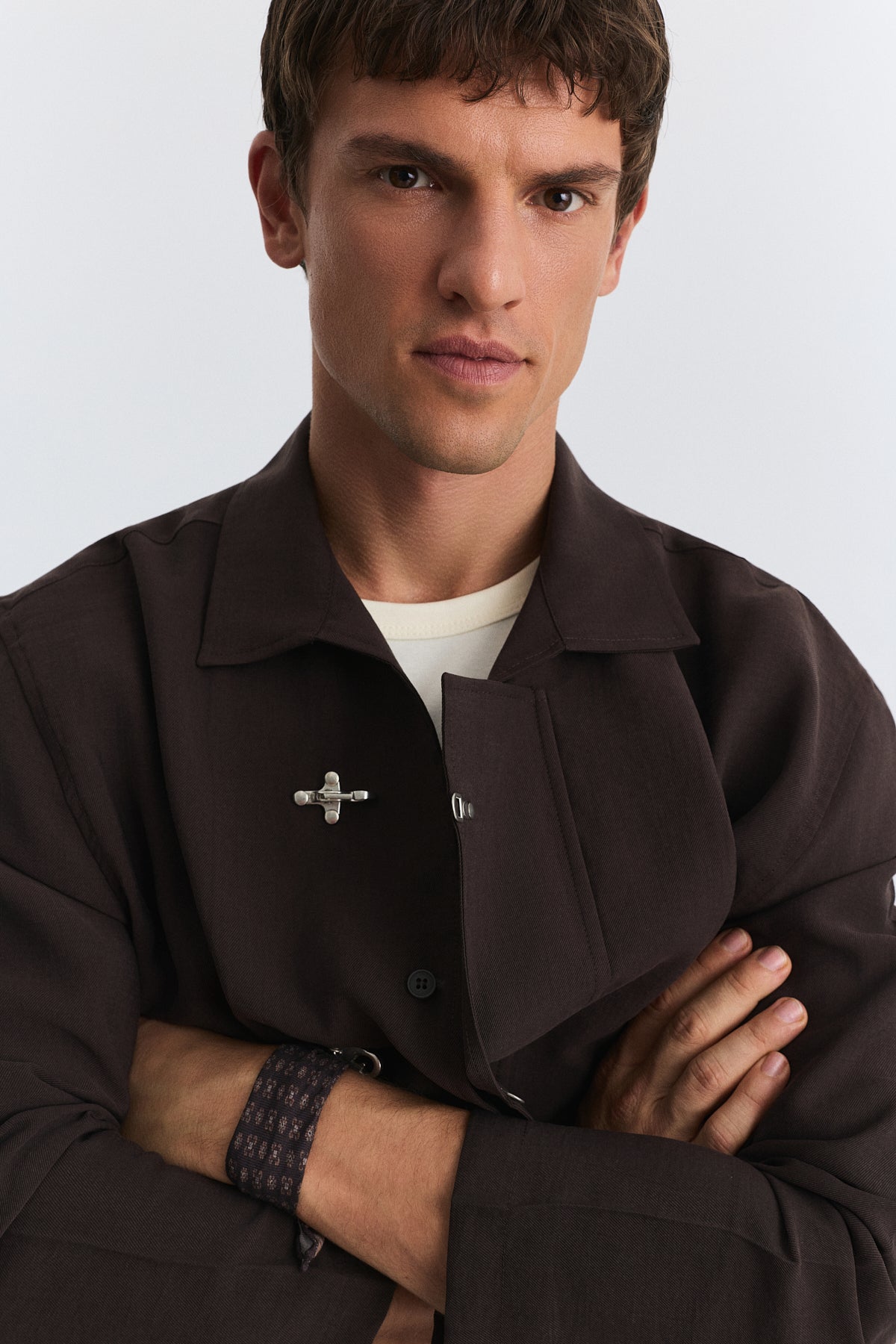Lyocell Shirt with Metal Hooks