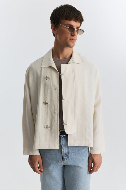 Lyocell Shirt with Metal Hooks