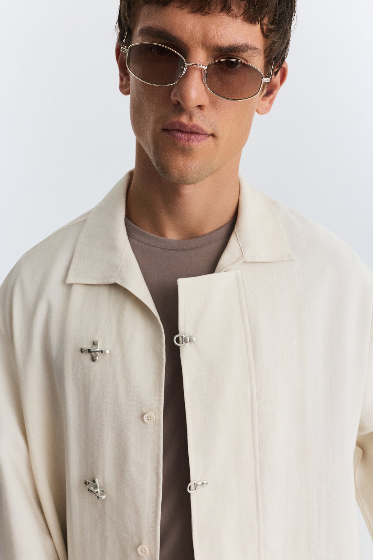 Lyocell Shirt with Metal Hooks