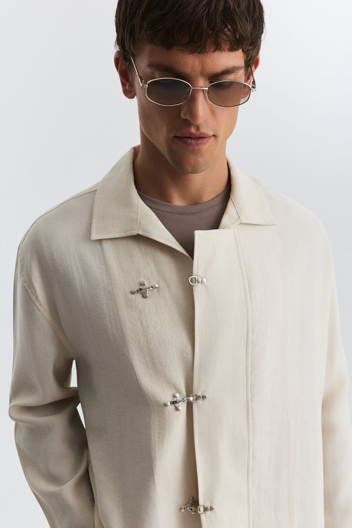 Lyocell Shirt with Metal Hooks