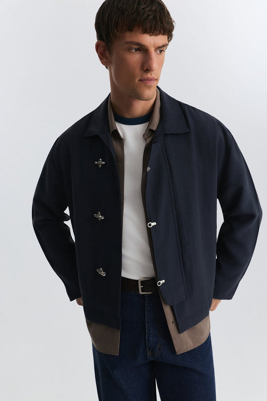 Lyocell Shirt with Metal Hooks