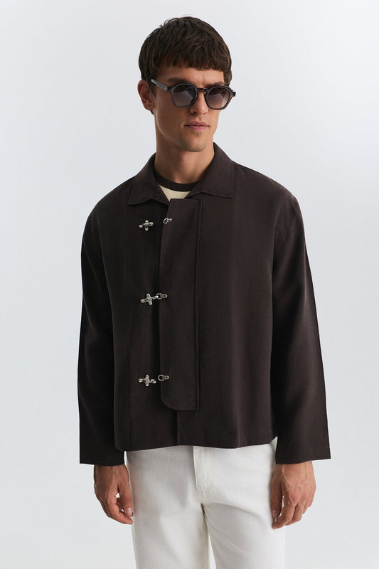 Lyocell Shirt with Metal Hooks