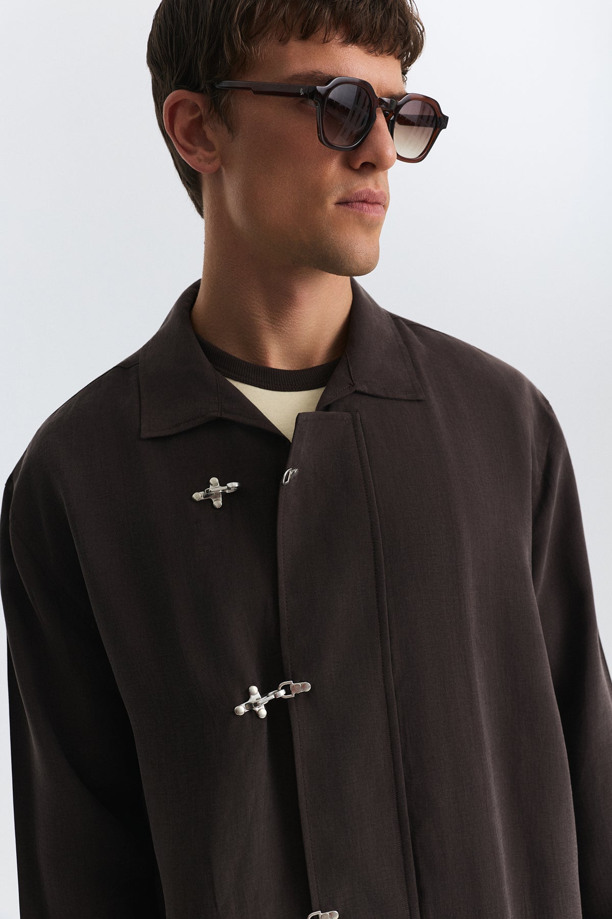 Lyocell Shirt with Metal Hooks