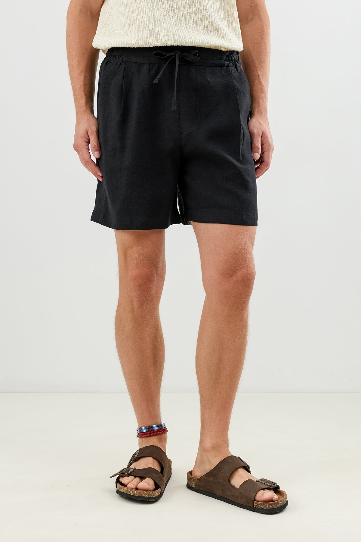 Pleated Shorts with Lyocell Blend
