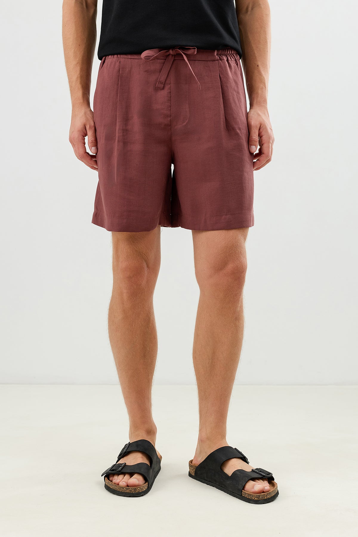 Pleated Shorts with Lyocell Blend