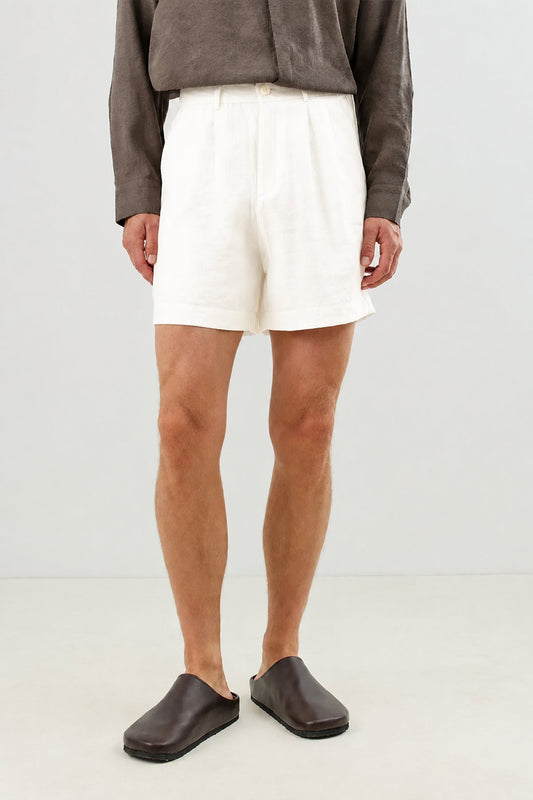 Men's Pleated Shorts with Lyocell Blend