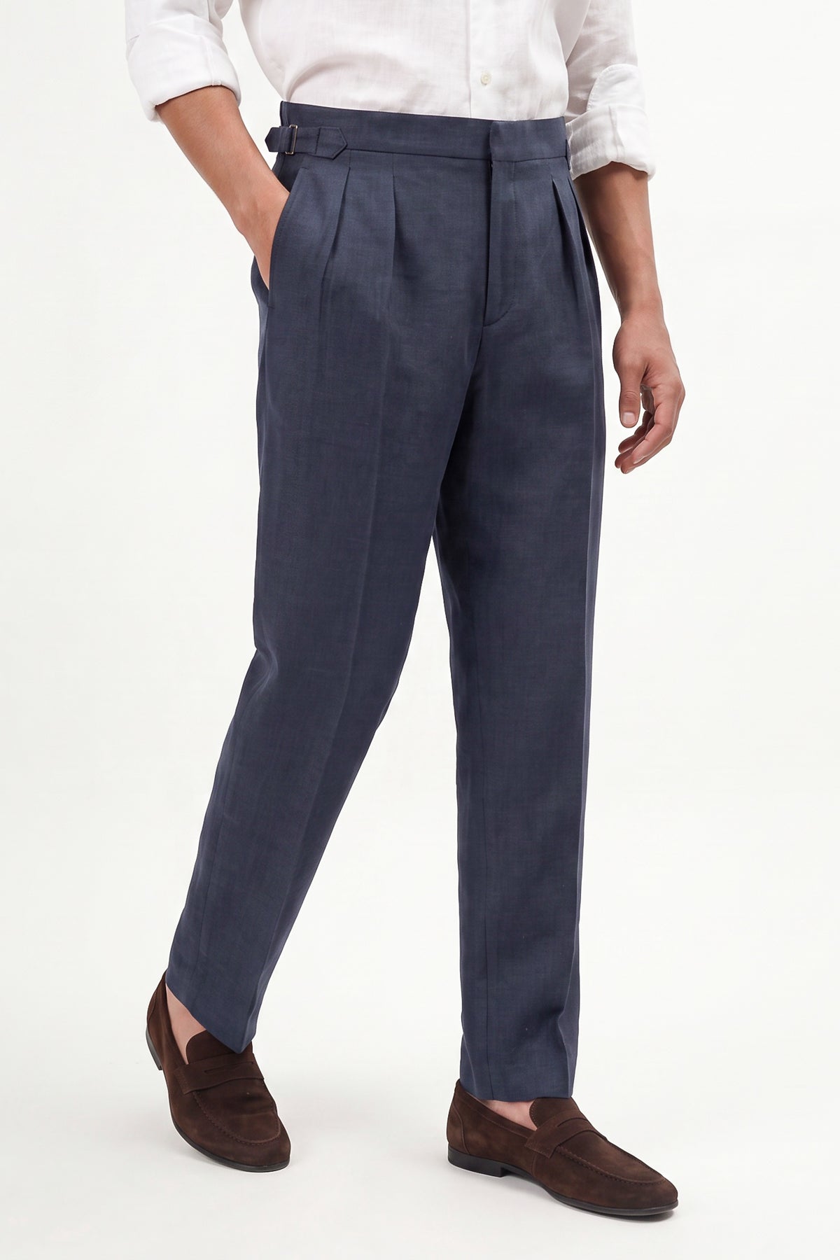 100% Linen Double-Pleated Pants