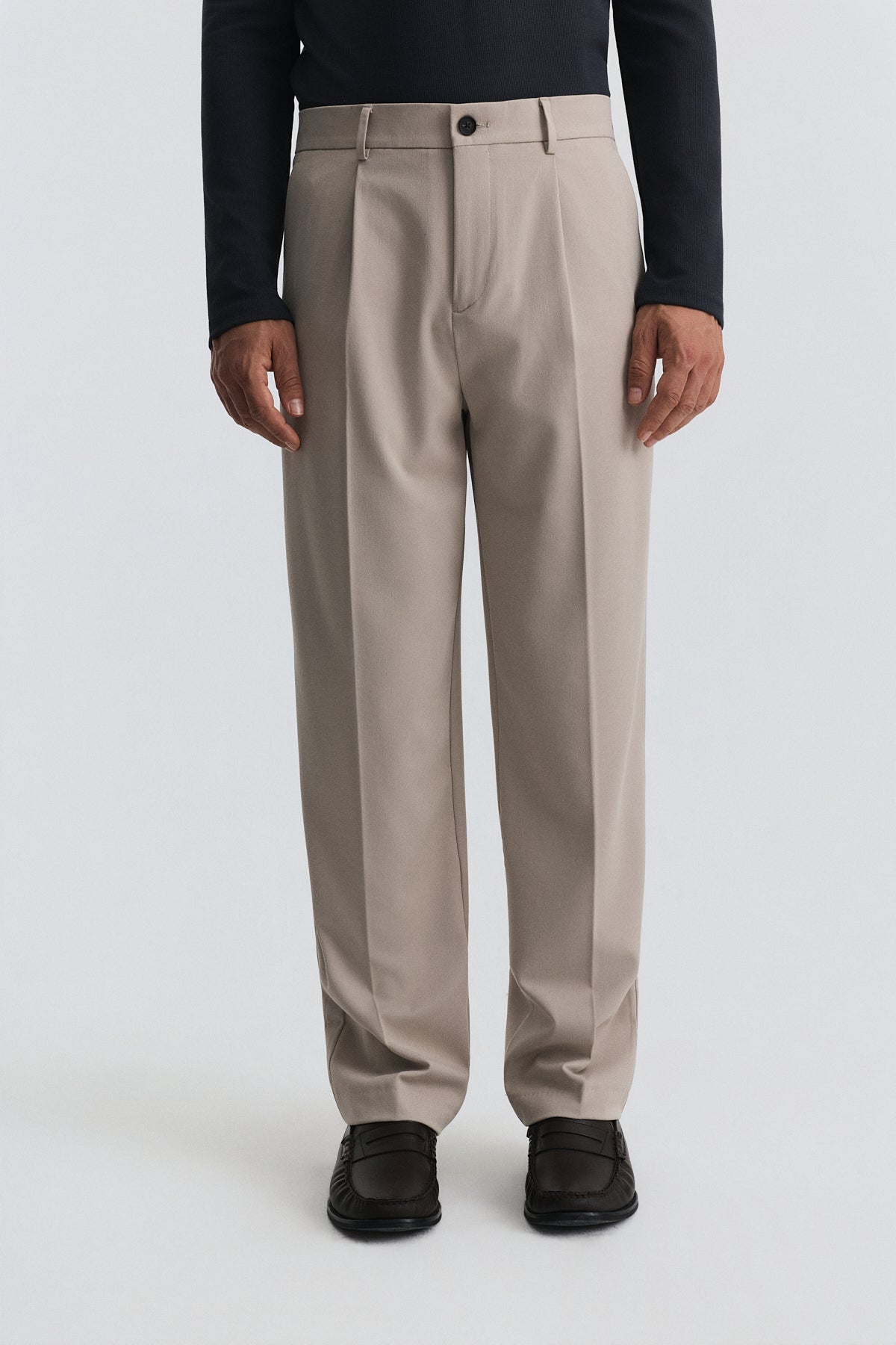 Regular-Fit Pleated Pants
