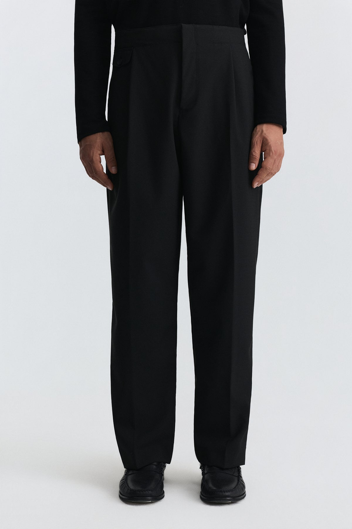 High-Waisted Pleated Pants