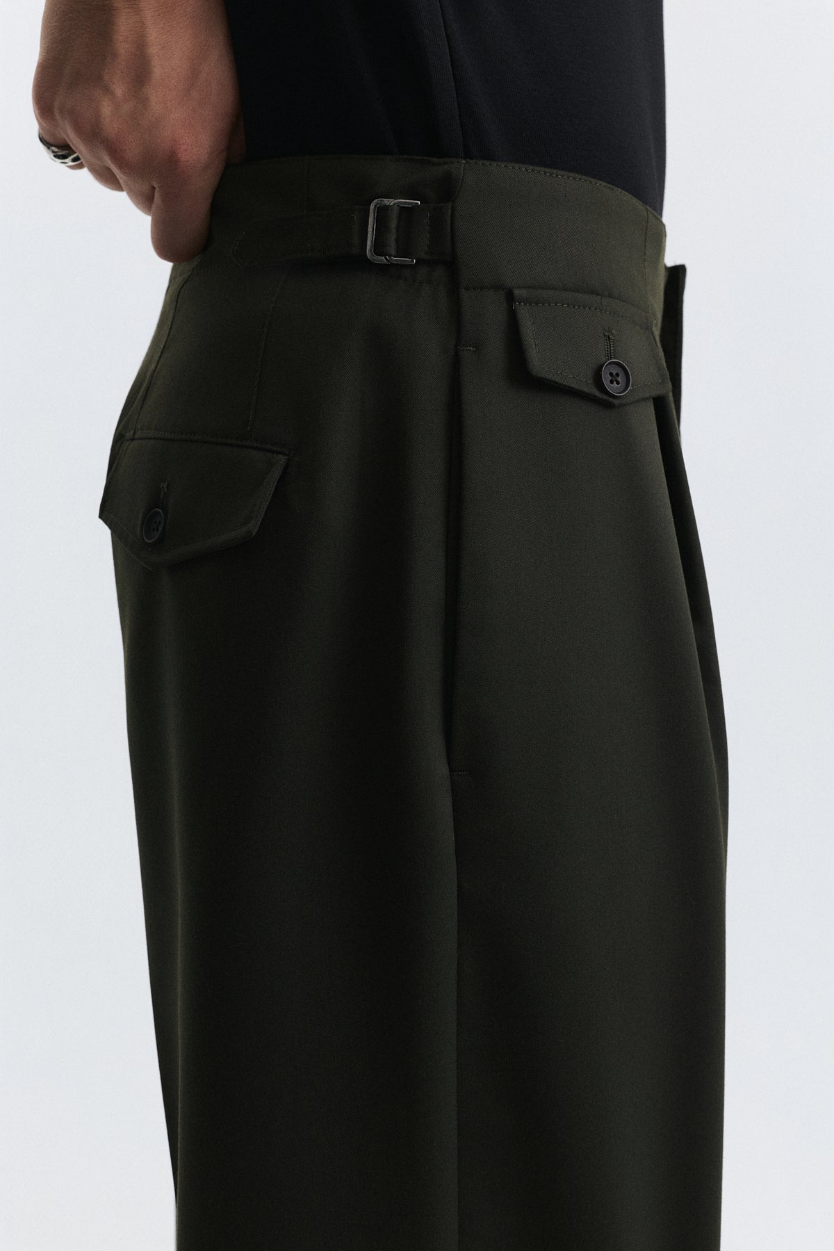 High-Waisted Pleated Pants