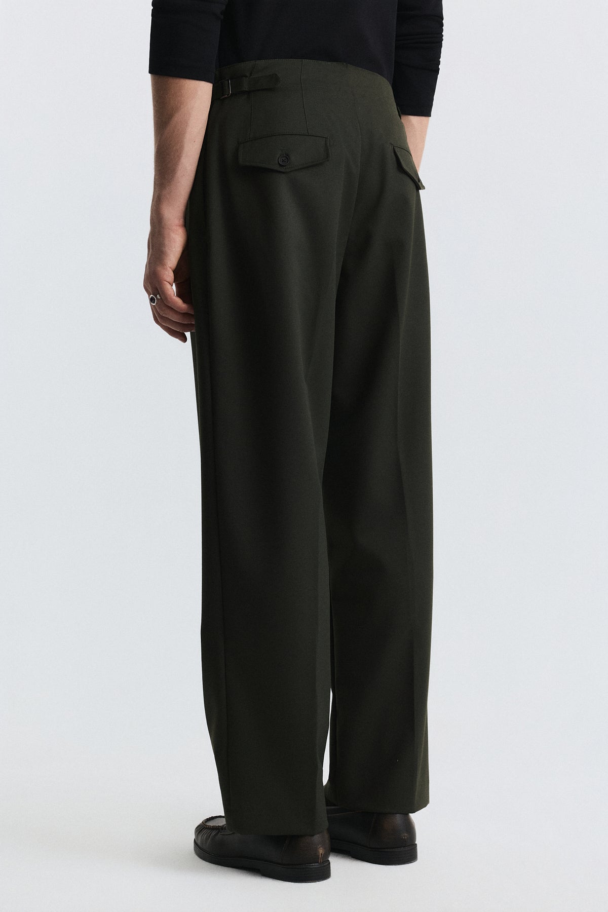 High-Waisted Pleated Pants