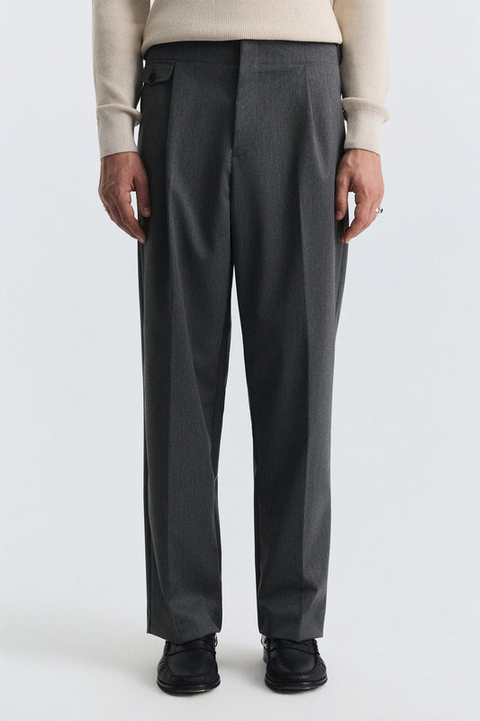 High-Waisted Pleated Pants