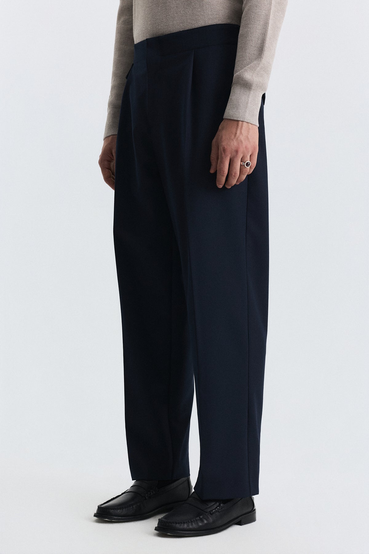 High-Waisted Pleated Pants