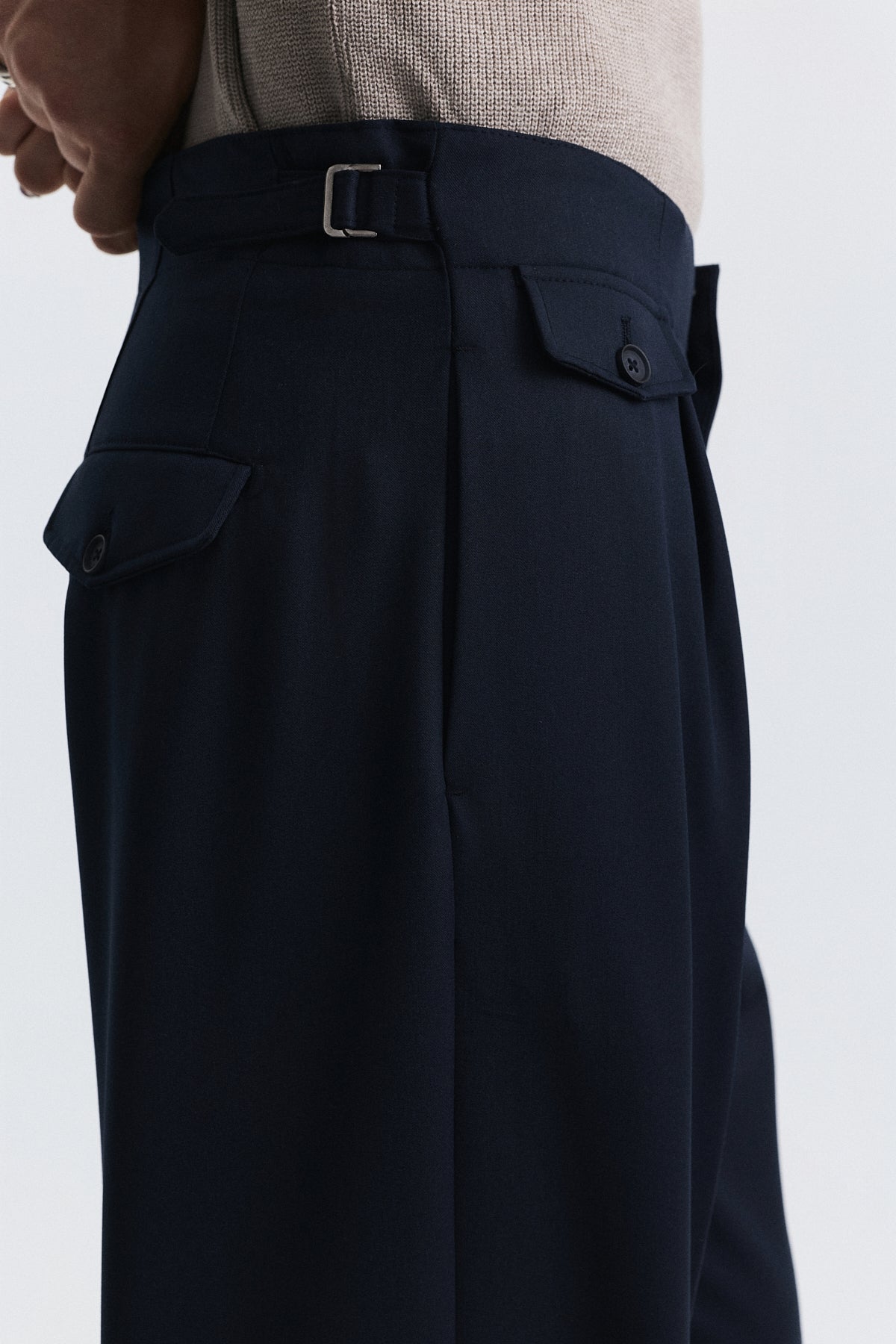 High-Waisted Pleated Pants