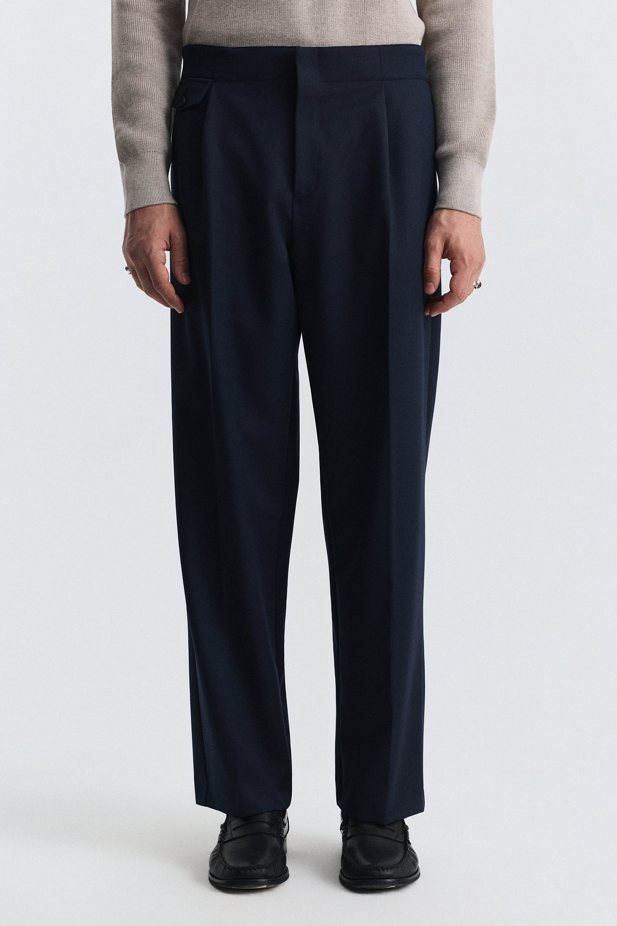 High-Waisted Pleated Pants