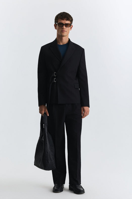 Blazer Jacket with a Snap Closure