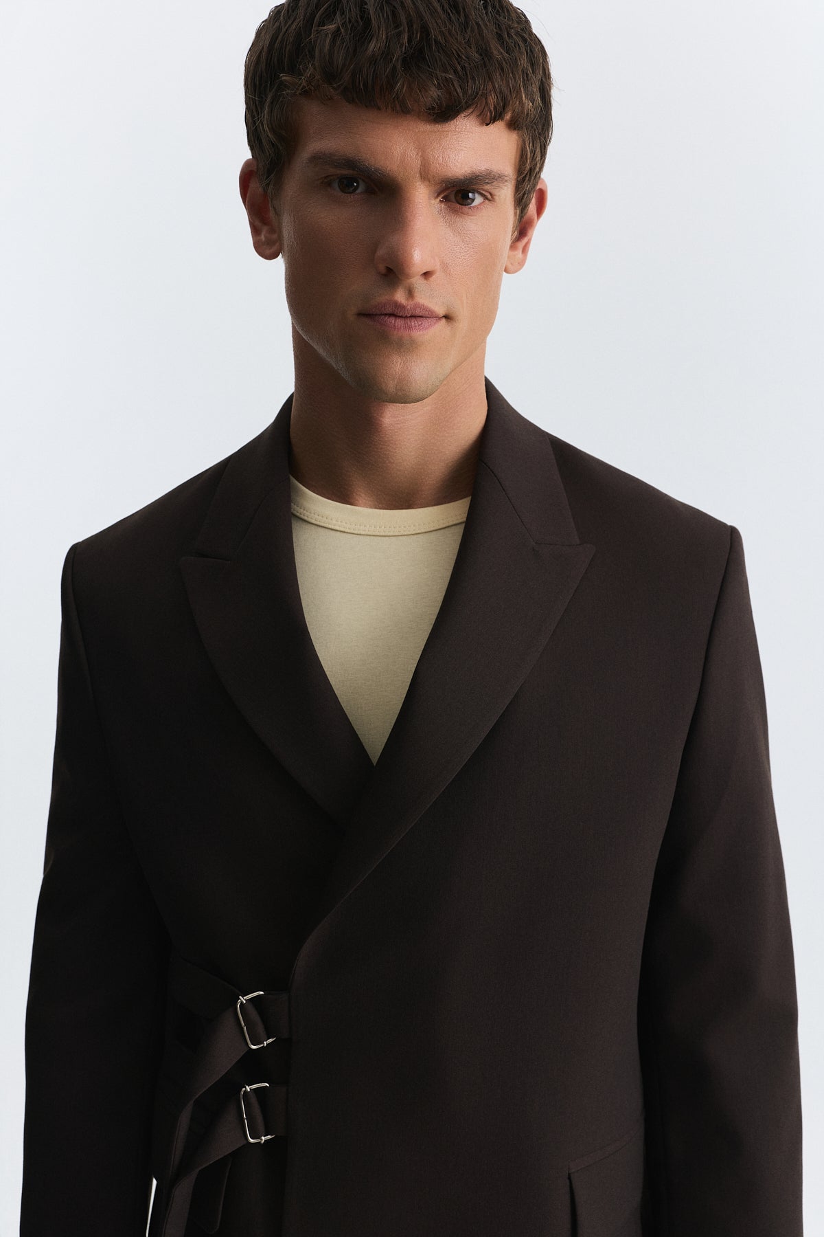Blazer Jacket with a Snap Closure