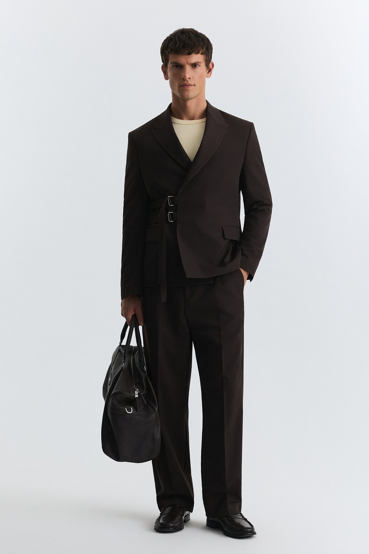Blazer Jacket with a Snap Closure