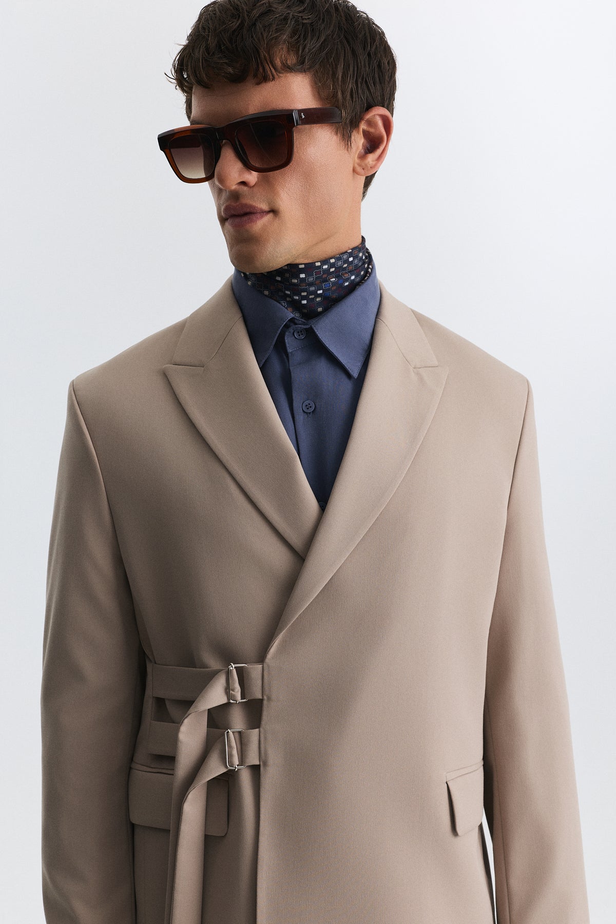 Blazer Jacket with a Snap Closure