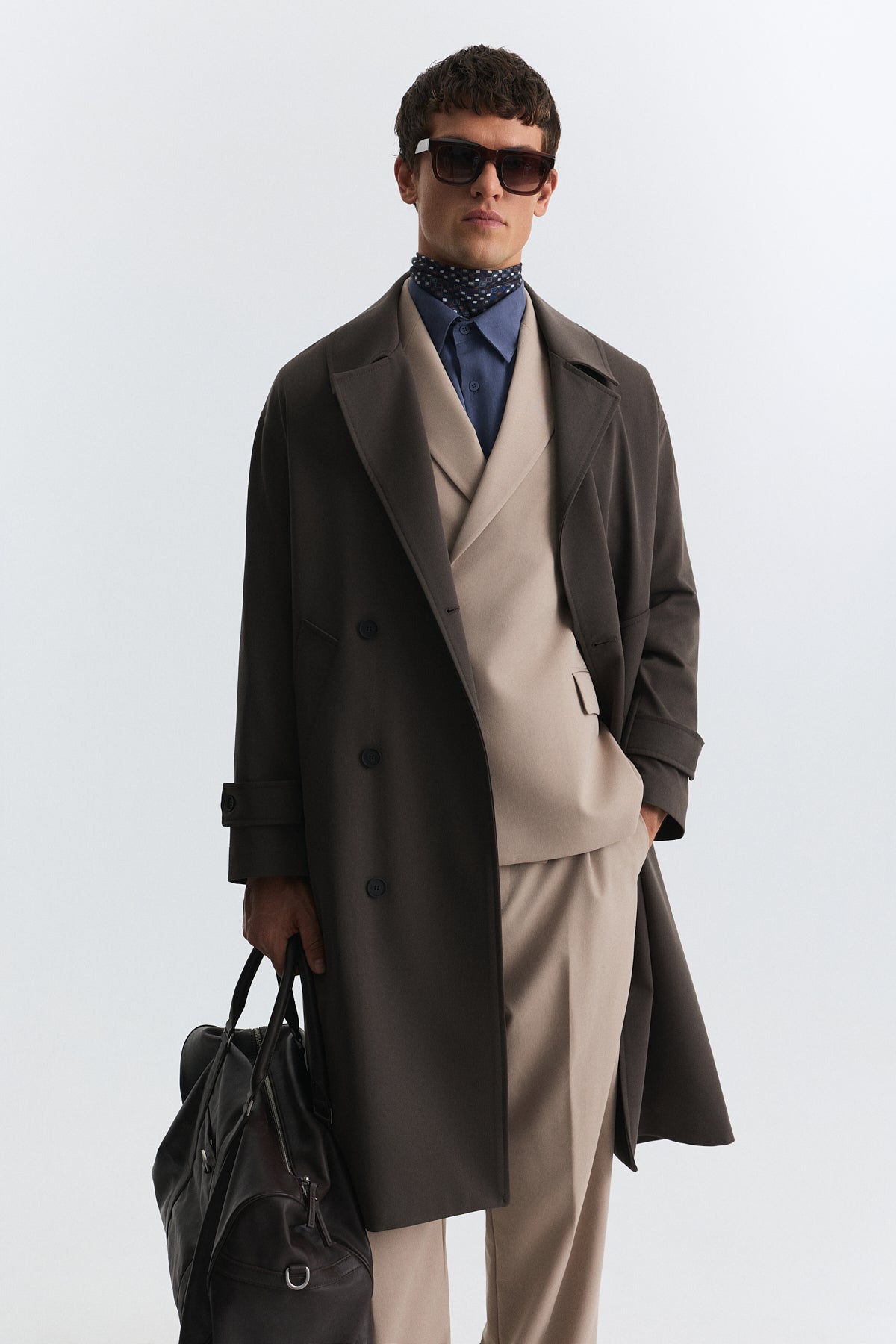 Long Relaxed-Fit Trench Coat