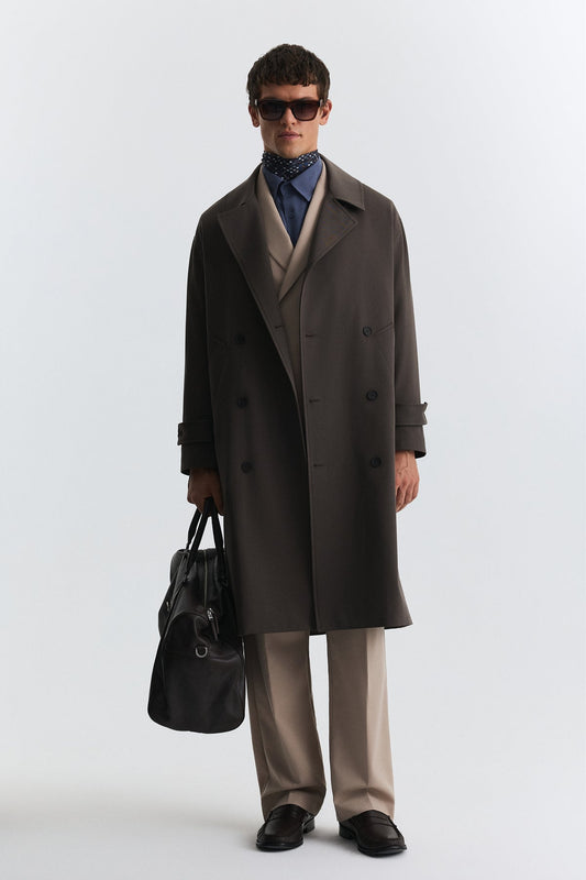 Long Relaxed-Fit Trench Coat