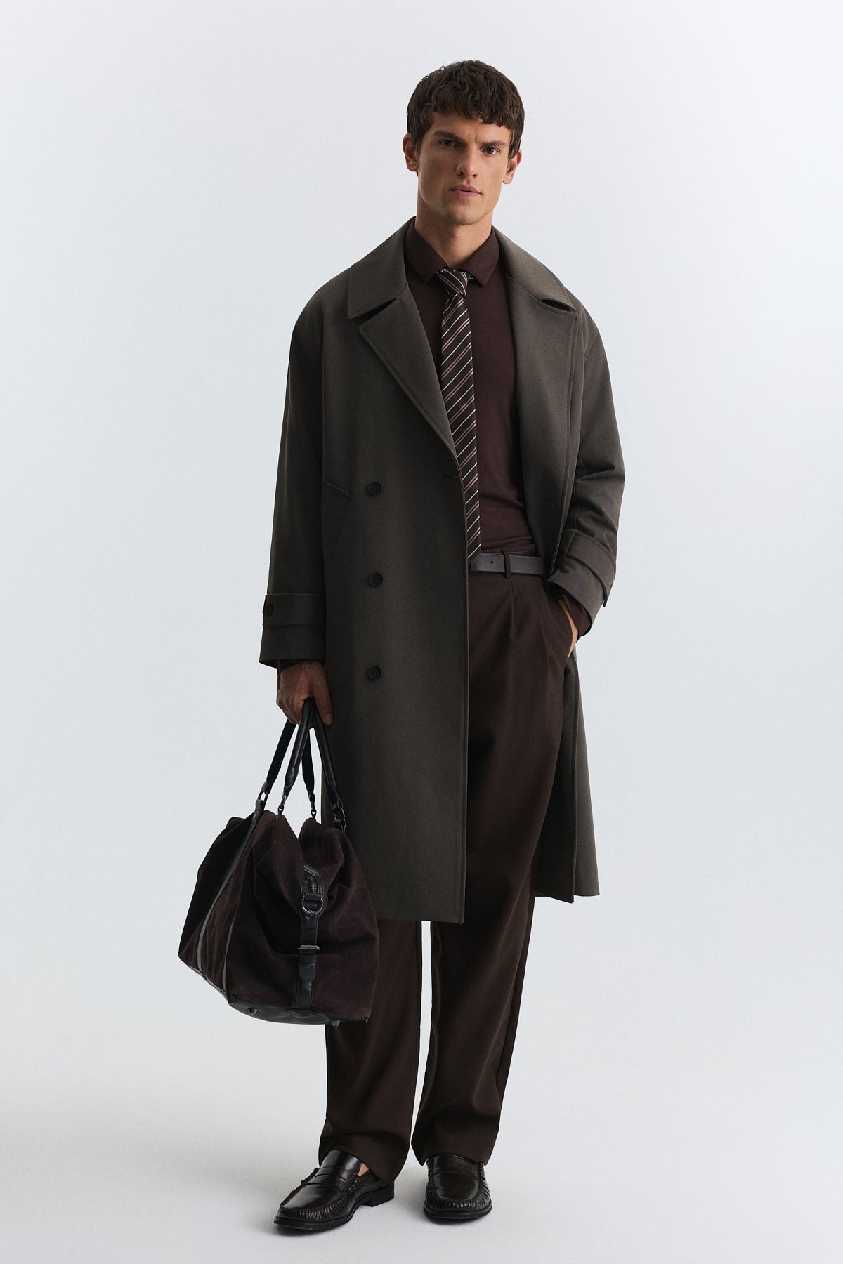 Long Relaxed-Fit Trench Coat