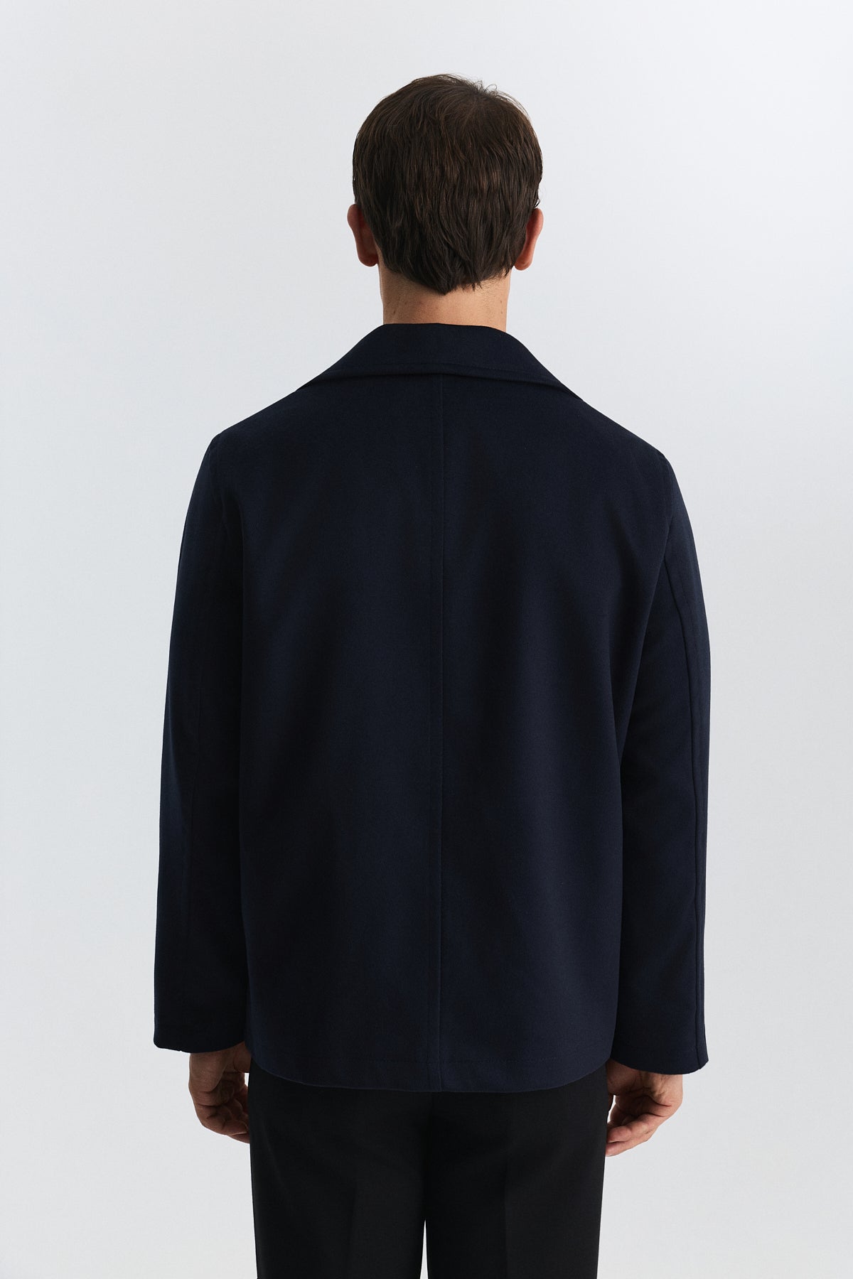 Relax Fit Short Coat with Double-Breasted Closure
