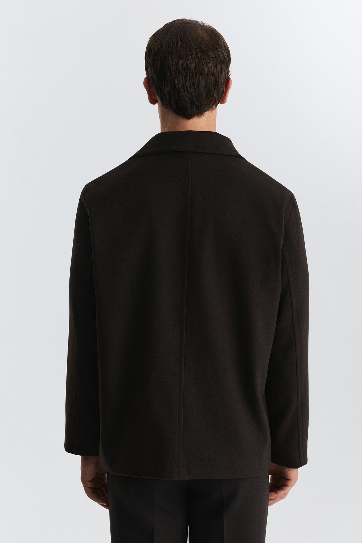 Relax Fit Short Coat with Double-Breasted Closure