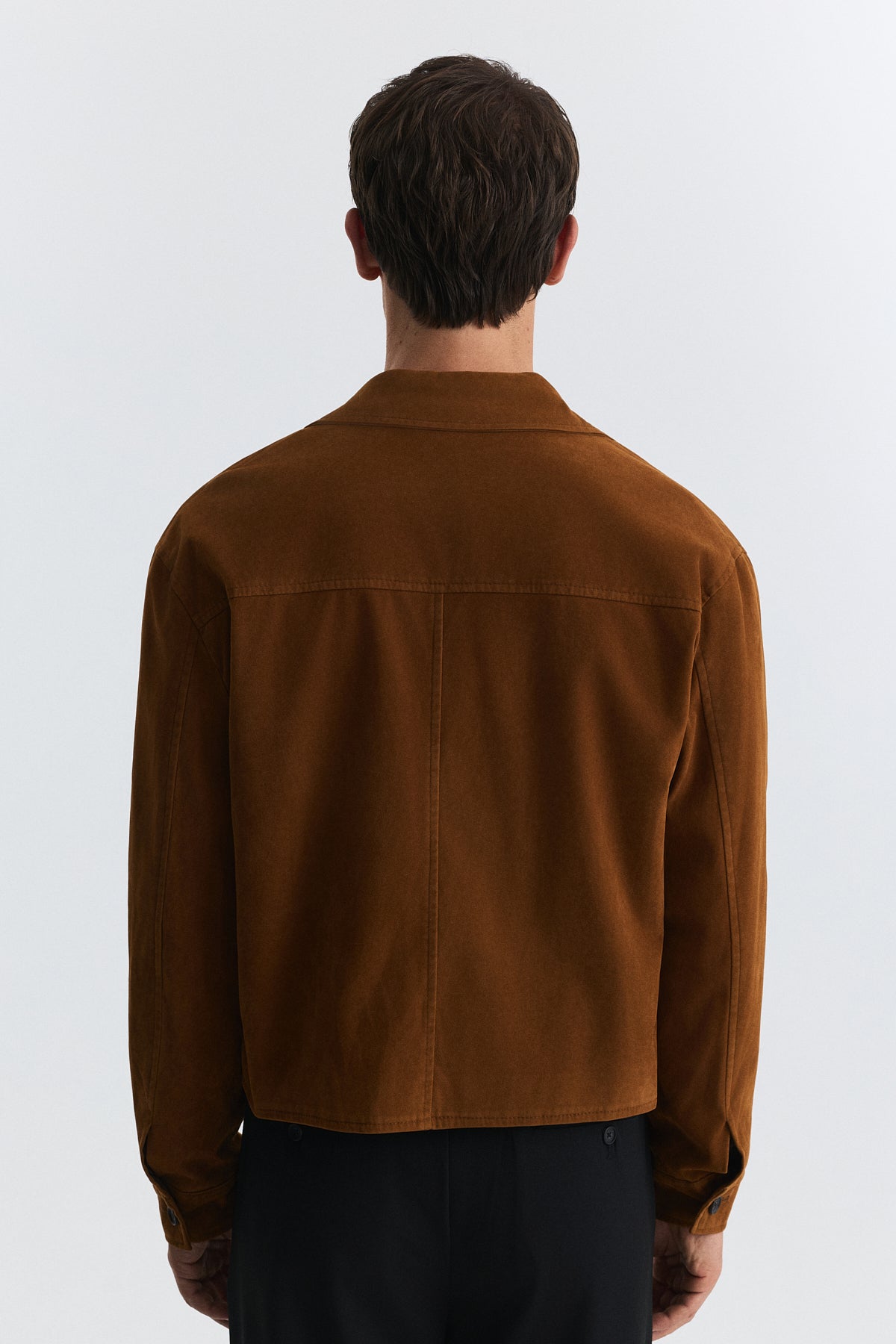 Crop Fit Faux Suede Jacket