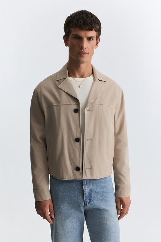 Crop Fit Faux Suede Jacket