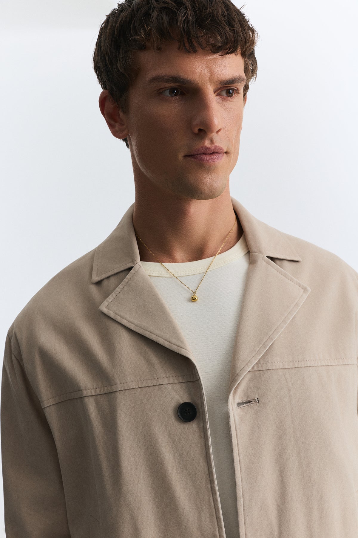 Crop Fit Faux Suede Jacket