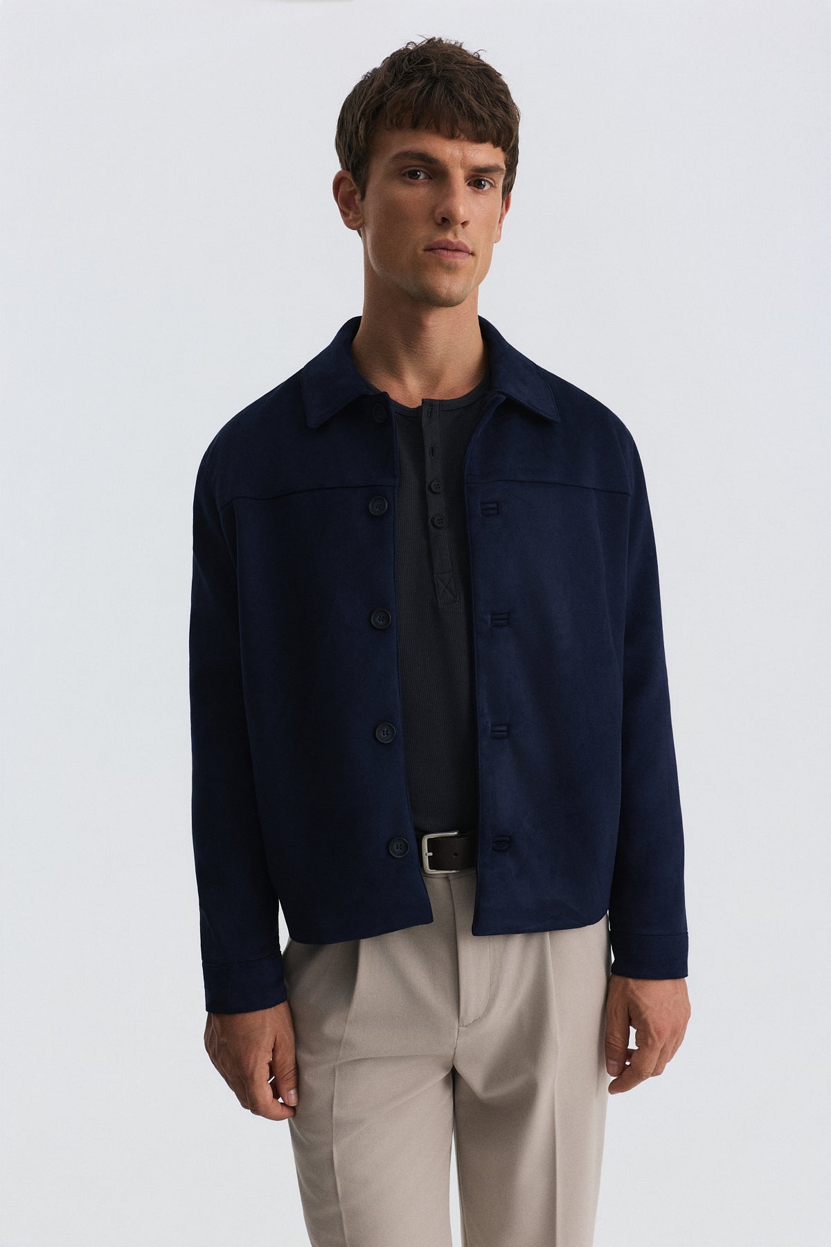 Relaxed Faux Suede Jacket