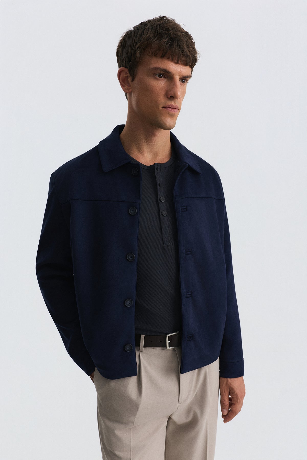 Relaxed Faux Suede Jacket