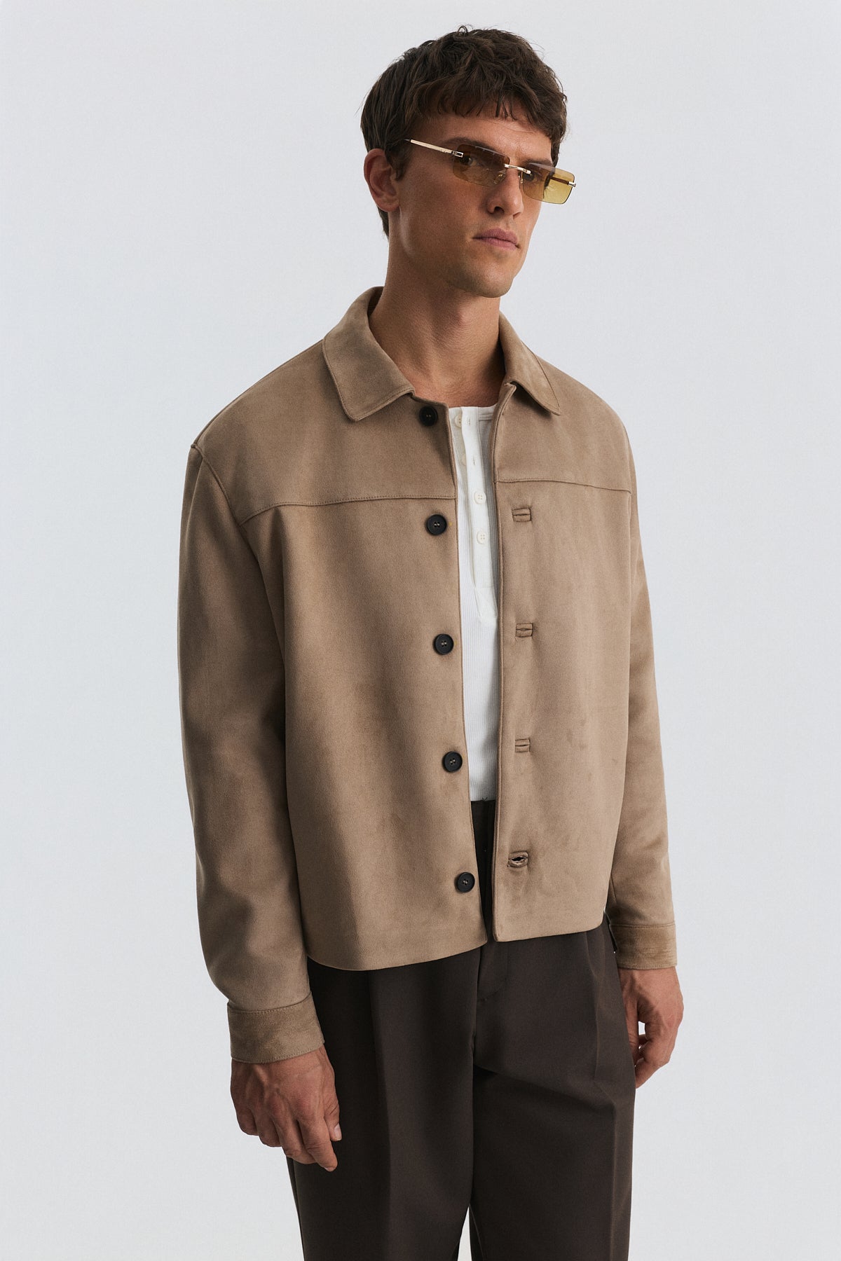 Relaxed Faux Suede Jacket