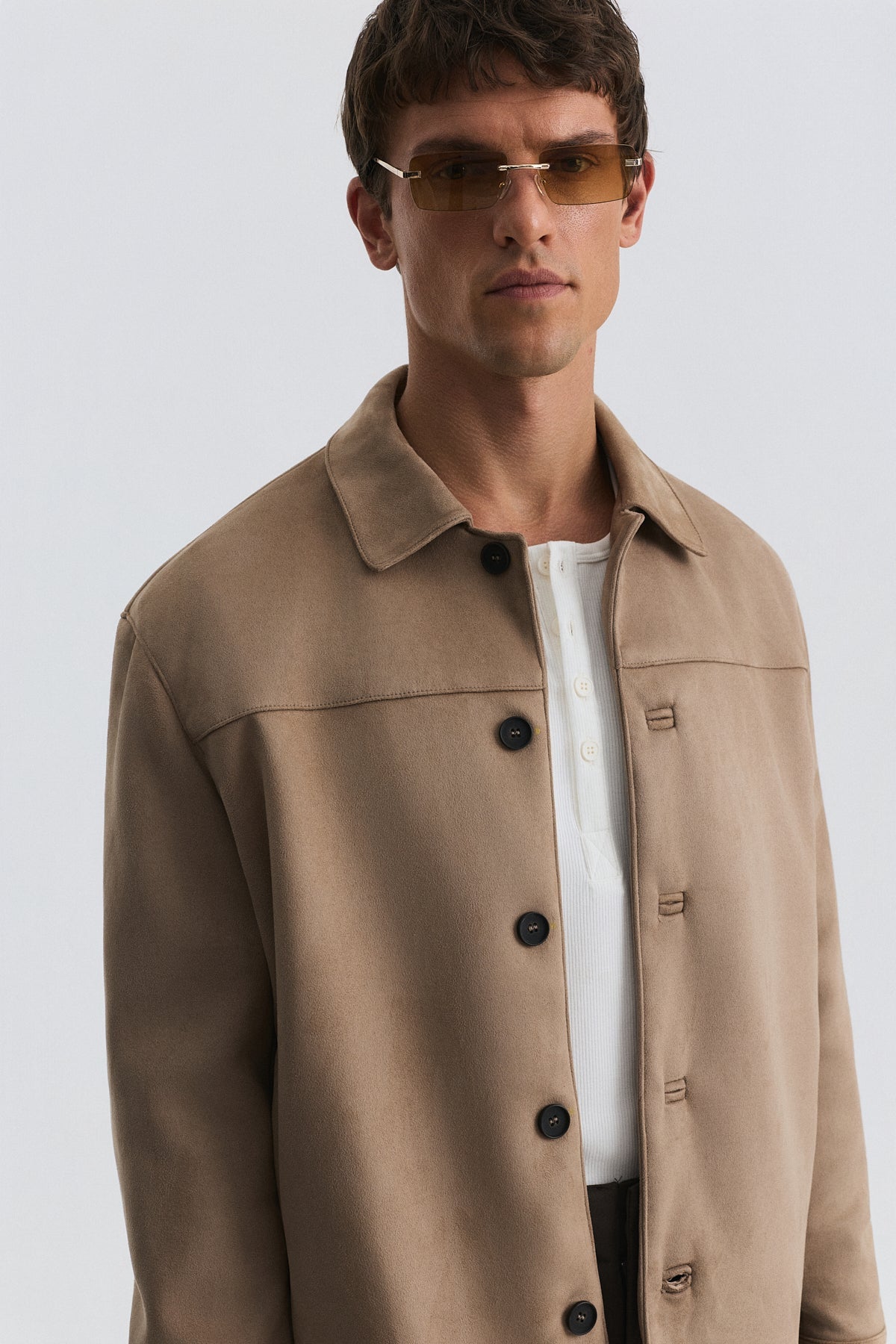 Relaxed Faux Suede Jacket