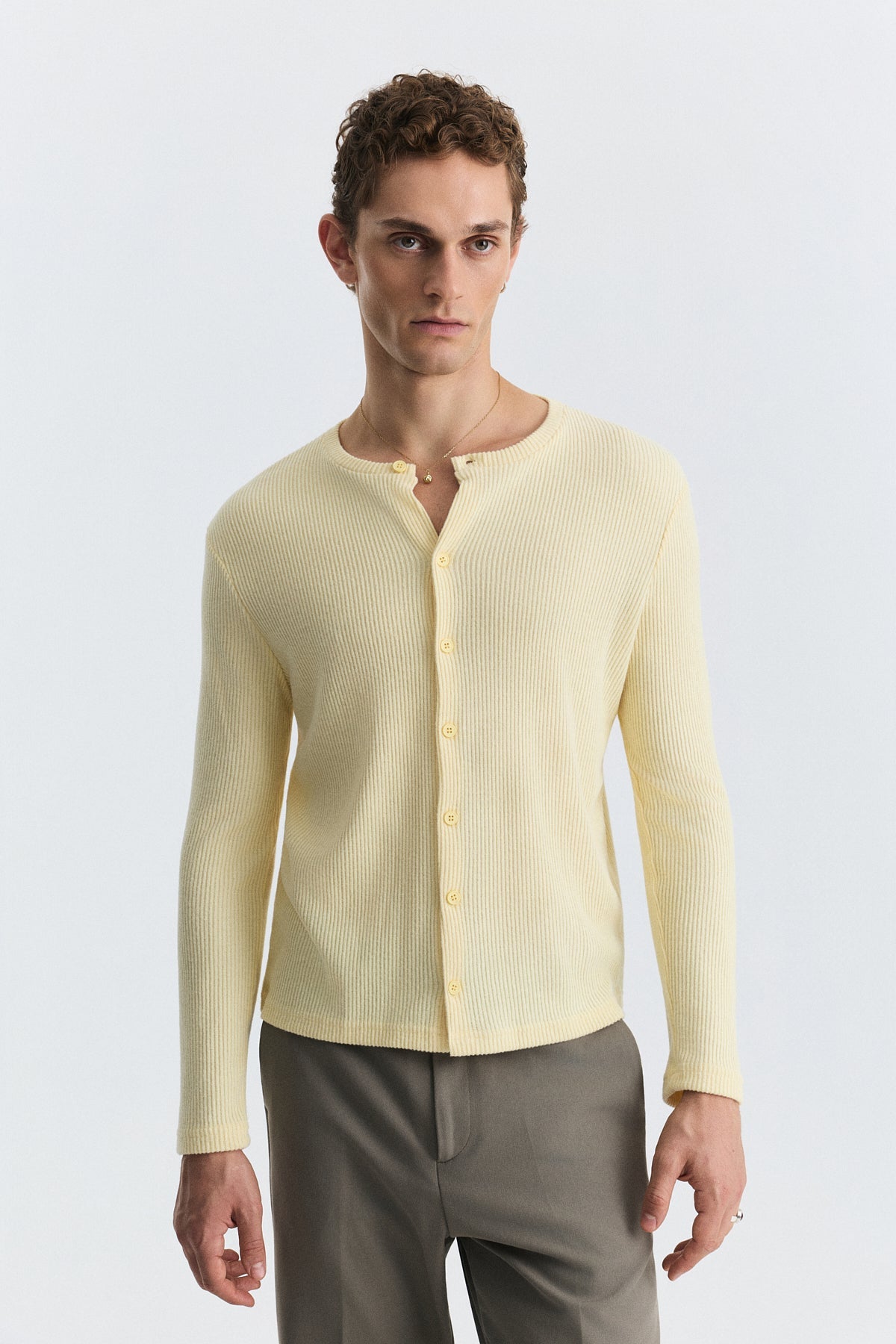 T-Shirt with Button Closure and Drawstring